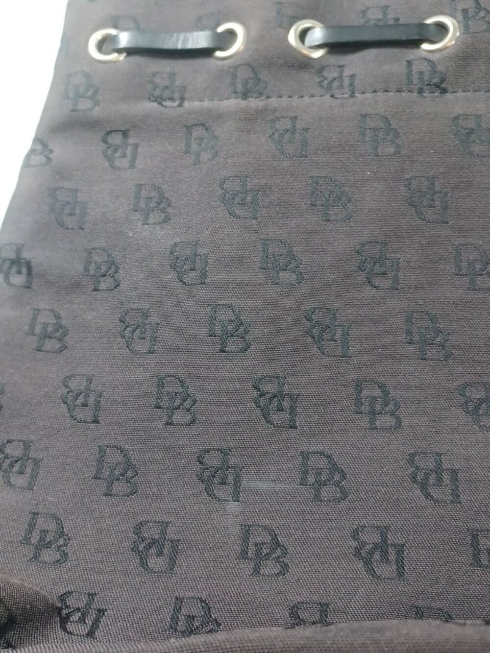 Dooney & Bourke Dark Brown Signature Logo Fabric Leather Trim Shoulder Bag NWOT - Picture 9 of 9